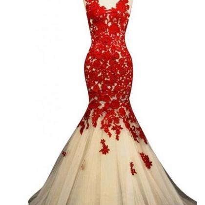 Mermaid Prom Dresses , Red Prom Dresses,mermaid..