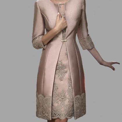Knee Length Mother Of The Bride Dress With Coat..