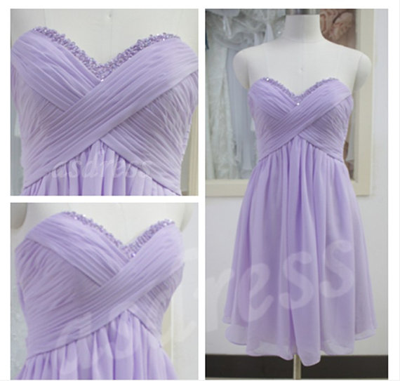 Sweetheart Chiffon Dresses with CASCADE SKIRT Lavender