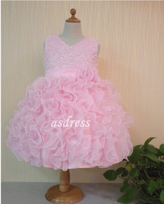 Lovely Flower Girl Dress,pink Junior Bridesmaid Dresses Flower Girl
